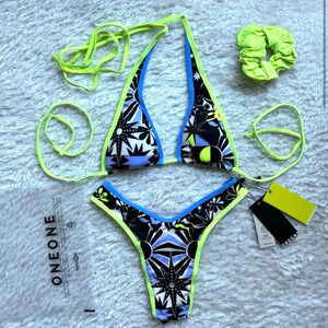 NWT OneOne Swimwear Bikini SET Sullivans Mikaela Helen NEW Print Black White